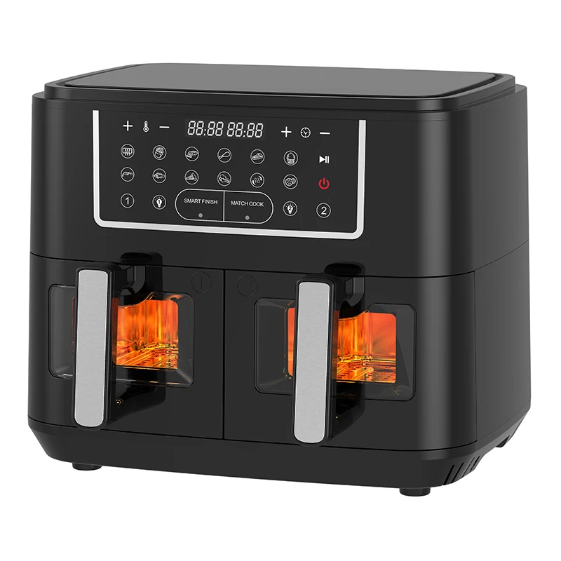 9L black air fryer double 10L 8L large roaster oven with visible window dual basket fryer machine new kitchen appliances