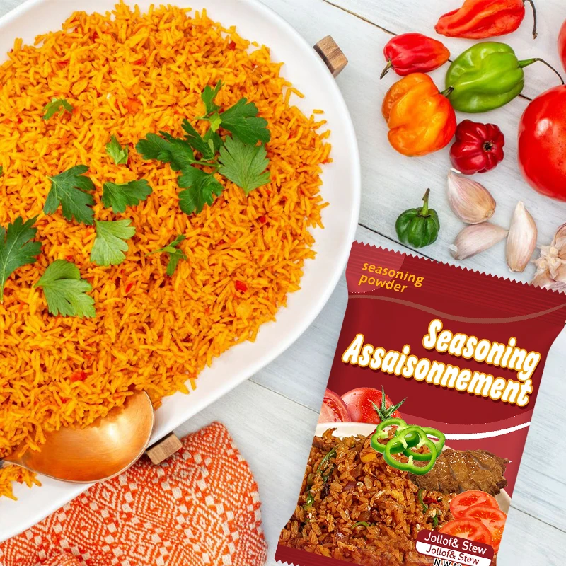 Qingchun OEM ODM Wholesale HALAL 10g Stew&Jollof Seasoning Powder