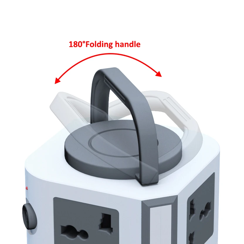 Multiple Universal Plug Outlet Socket Smart Electrical Individual Switch Desktop Charger Tower Extension Board With 2 USB Ports