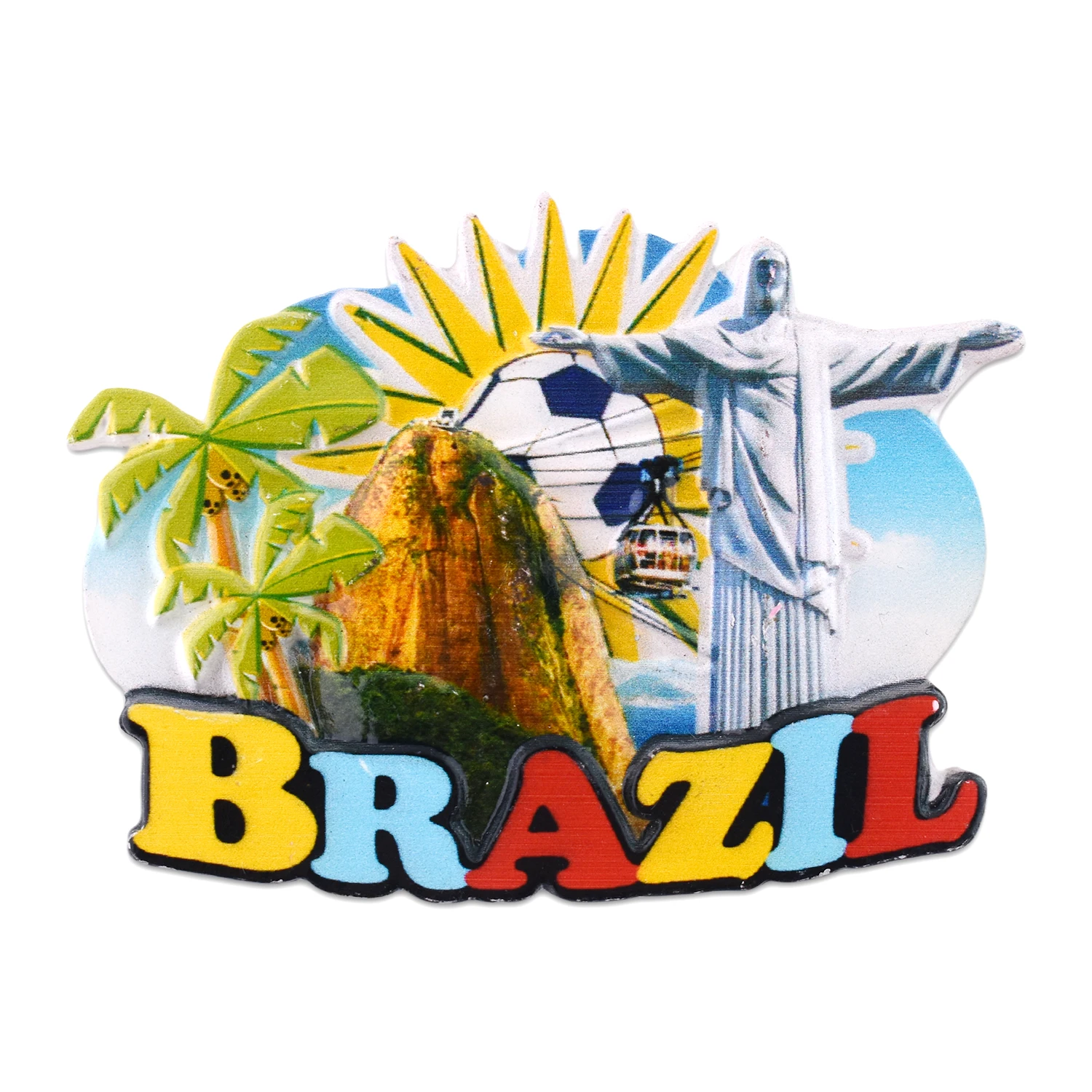 Custom Resin Fridge Strong Force Brazil Travel Souvenirs Decorative Crafts Wholesale Gifts Animal Letter Refrigerator Magnet