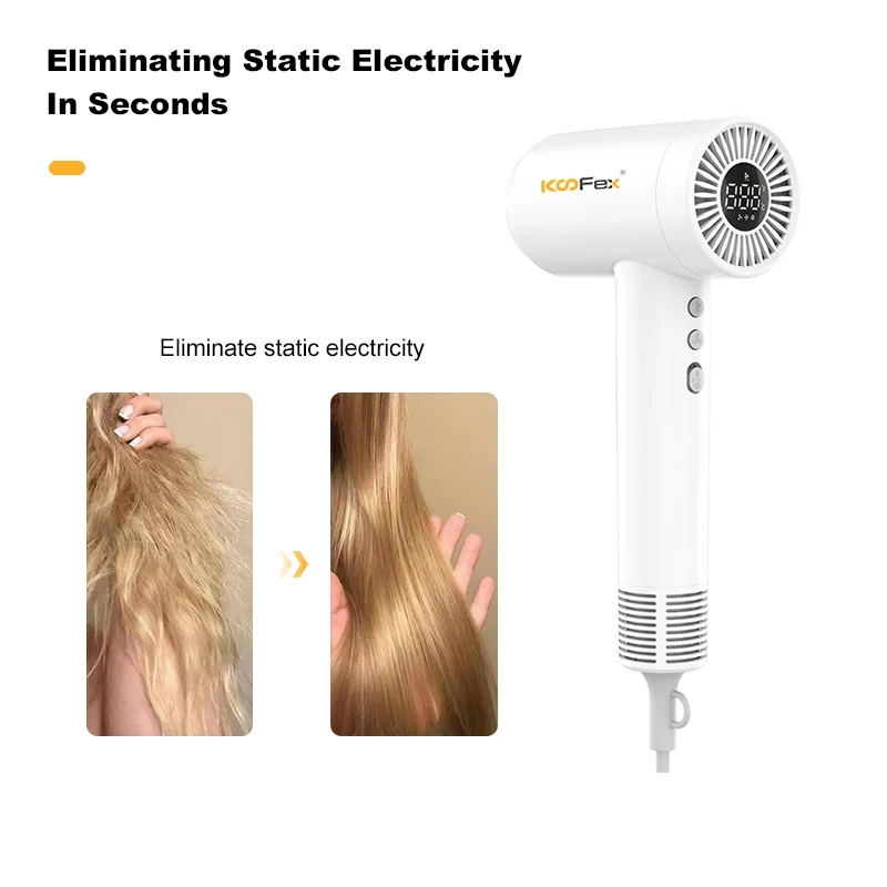 KooFex Pro 110000RPM High Power LCD NTC Self Cleaning Function Plasma BLDC Hair Dryer
