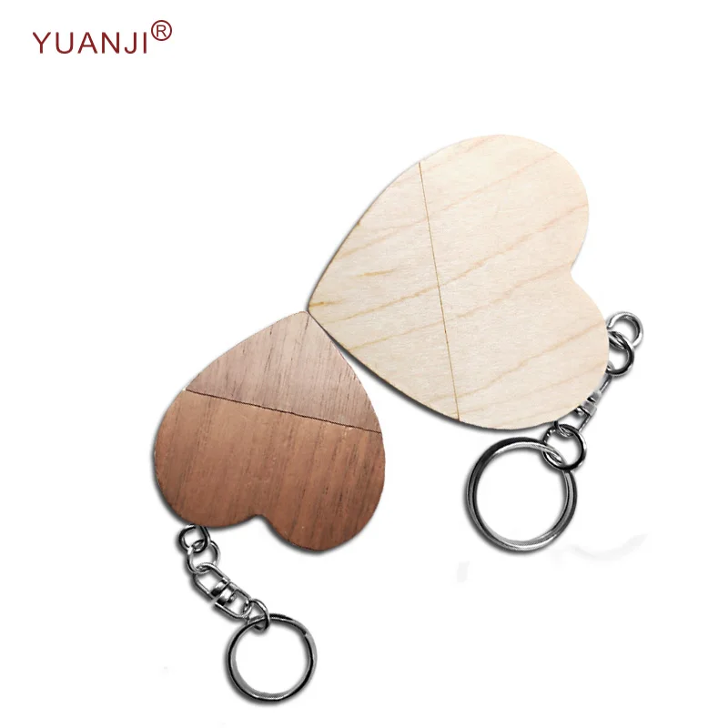 Best Price Professional Manufacturer Custom Logo Wooden Heart Shape USB Flash Drive