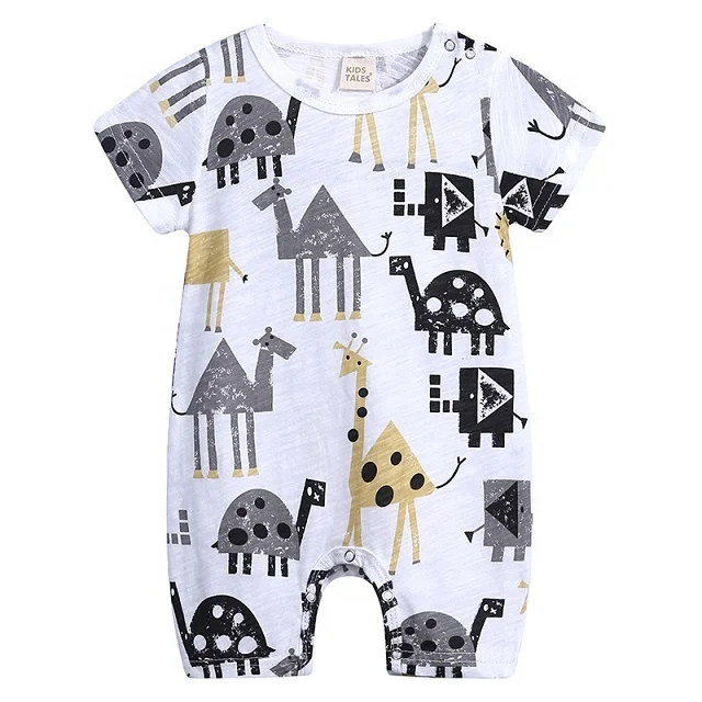 
Bamboo Cotton Baby Romper Breathable Knitted Cotton Pajamas For Infants Wholesale Summer New Design Children Clothing Short 