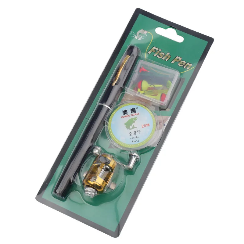 Portable 1M Fishing Tackle Pen Pocket Mini Fishing Rod Aluminum Alloy Outdoor Glass Hard FRP Ice Fishing Rod Case CN;JIN XINGE