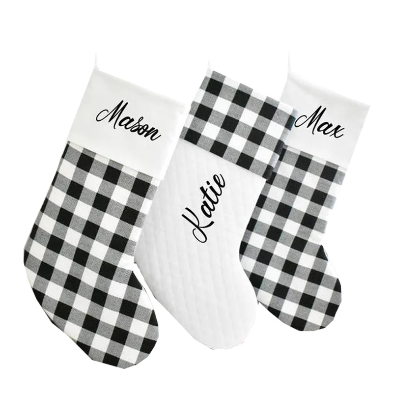 
Wholesale Personalized Plaid Buffalo Check Christmas Stockings 