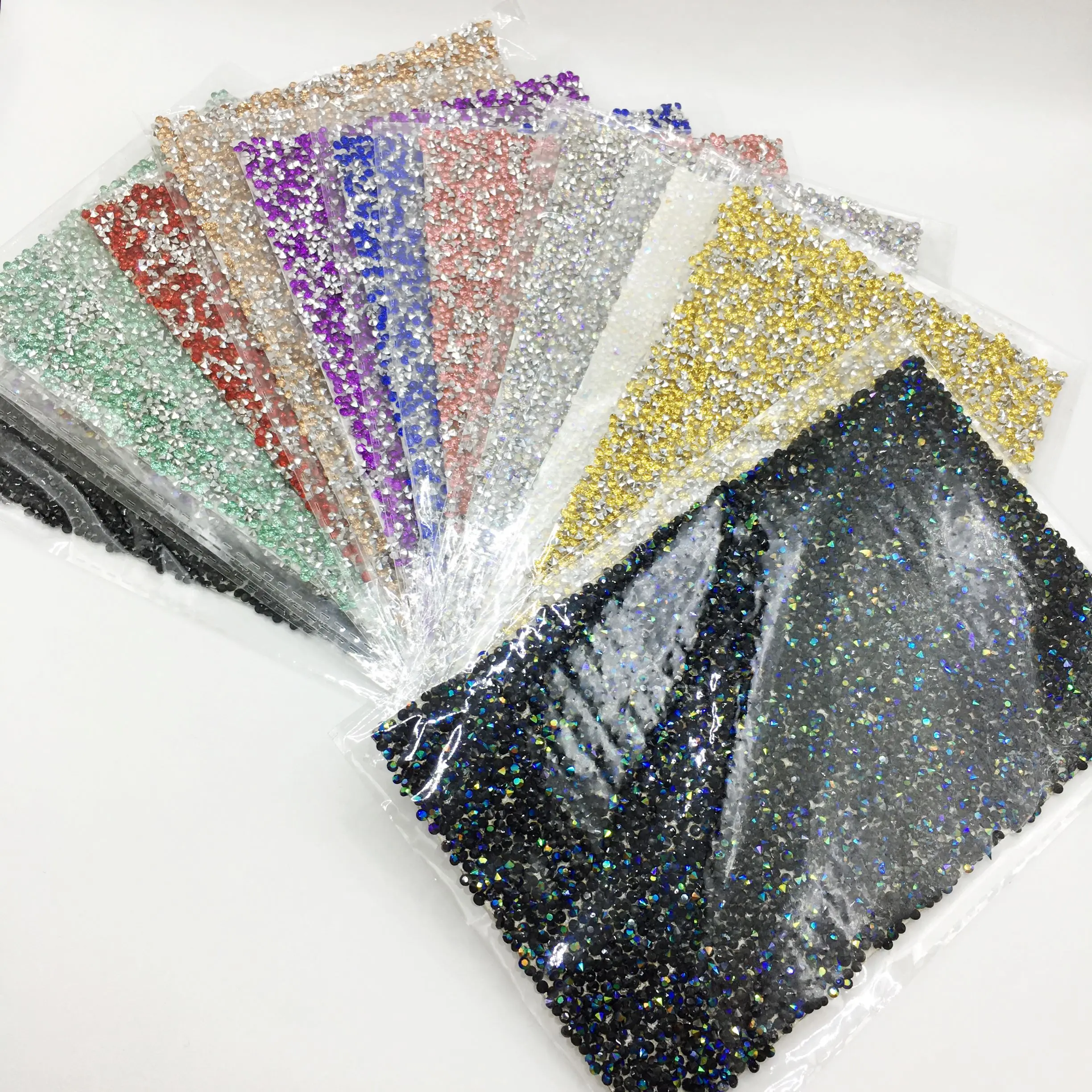 SINRONG Full Diamond Self-Adhesive Jewelry Sticker for Shoes and Bags Decorations-Flash DIY Rhinestones Glass Mesh crafts