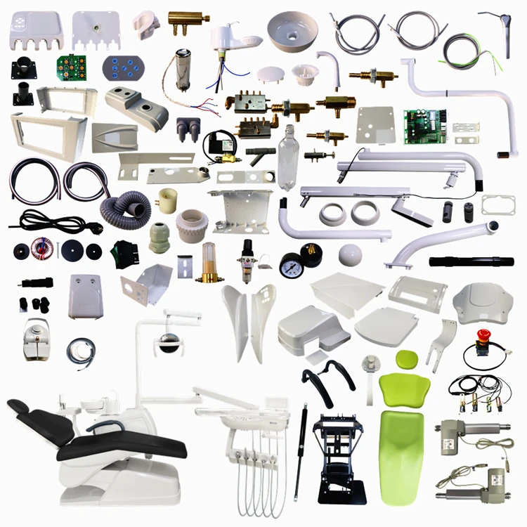 Dental chair spare parts dental unit Frame Plastic Cover Backrest Pillow Armrest Motor Awitch Air cylinder Tool plate Board