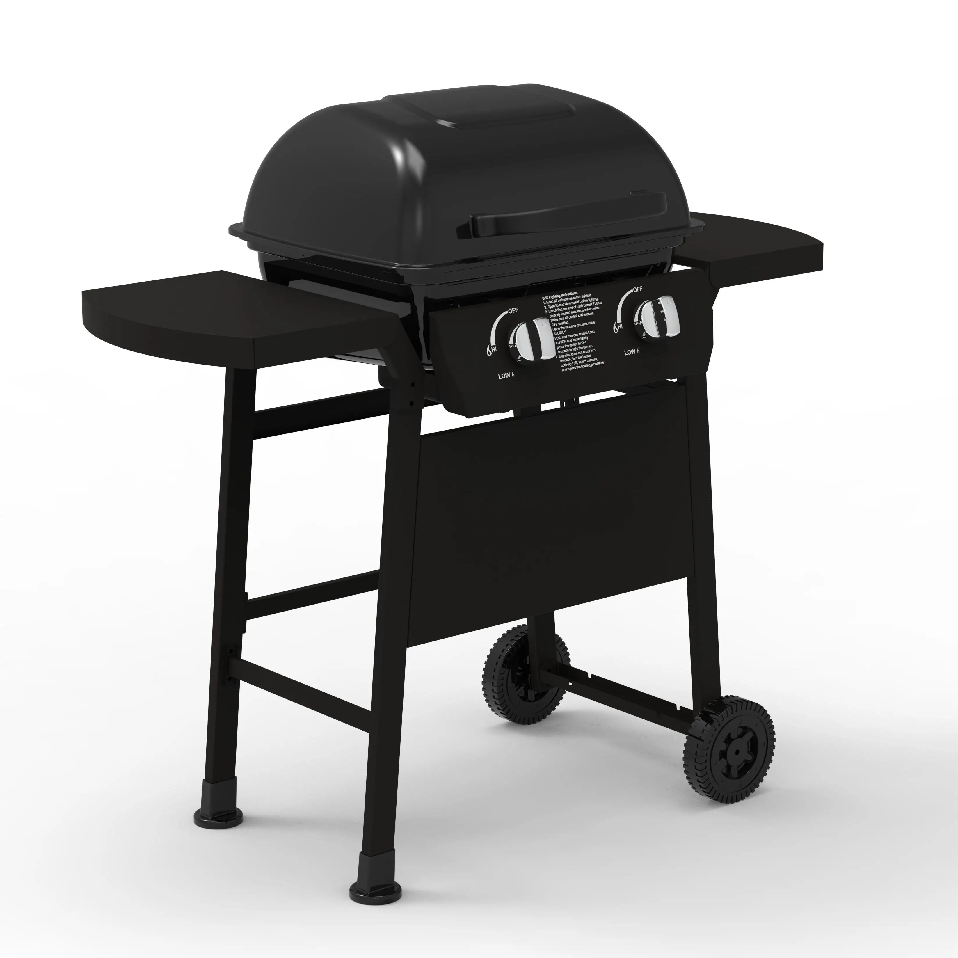 Hot Selling Black 2 Burners Outdoor smokeless Gas BBQ Grills outdoor