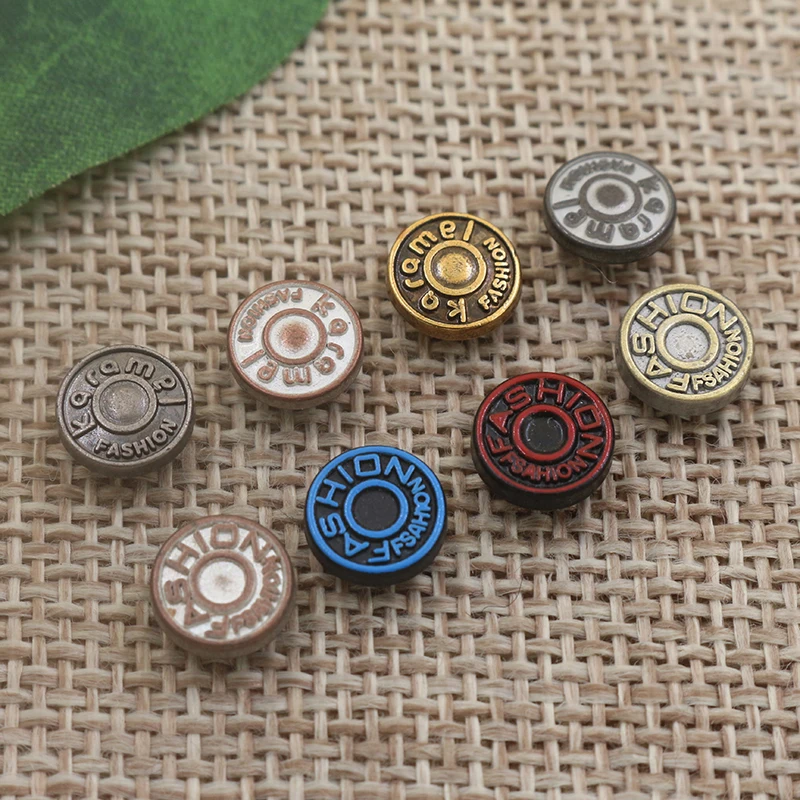 Factory wholesale custom logo 8mm alloy metal button denim rivet for jeans