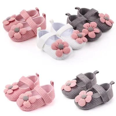 Spring 0-1 years old kids shoes wool flower princess baby shoes soft bottom non-slip toddler shoes