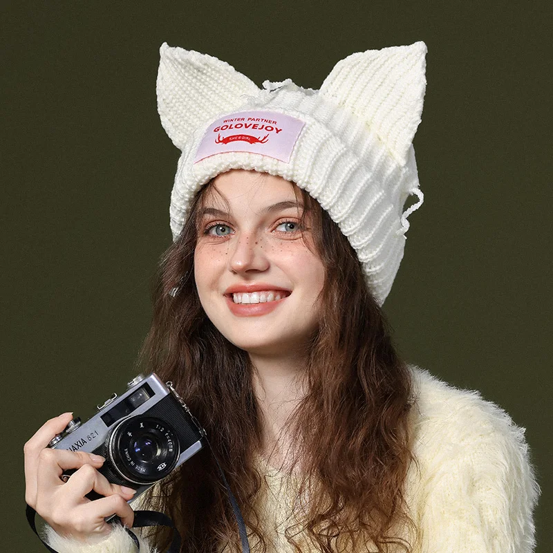 GOLOVEJOY DMZ109 Classic Custom Your Own Embroidery Logo Mohair Beanies Jacquard Knitted Hats Wholesale Warm Hat