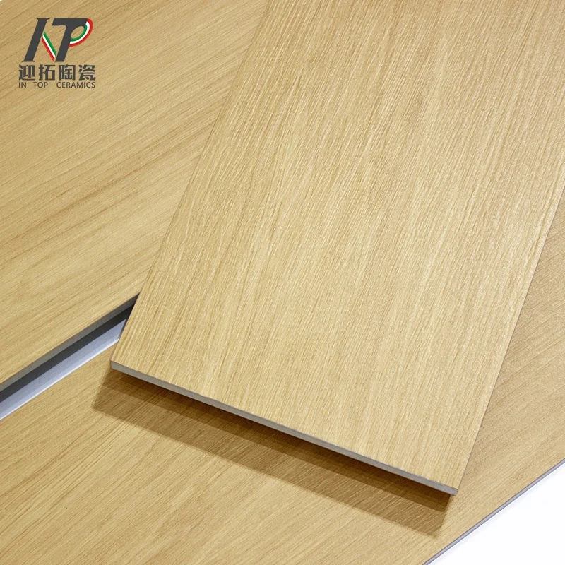 200x1200mm cream yellow color full porcelain imitation solid wooden tile bedroom living room floor tile concise