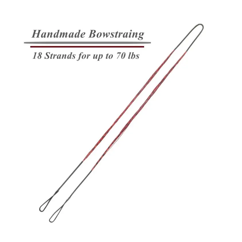Handmade 18 Strands Bowstrings 46-56 Inch Replaceable Archery Bowstring for Recurve Bow Traditional  Long Bow