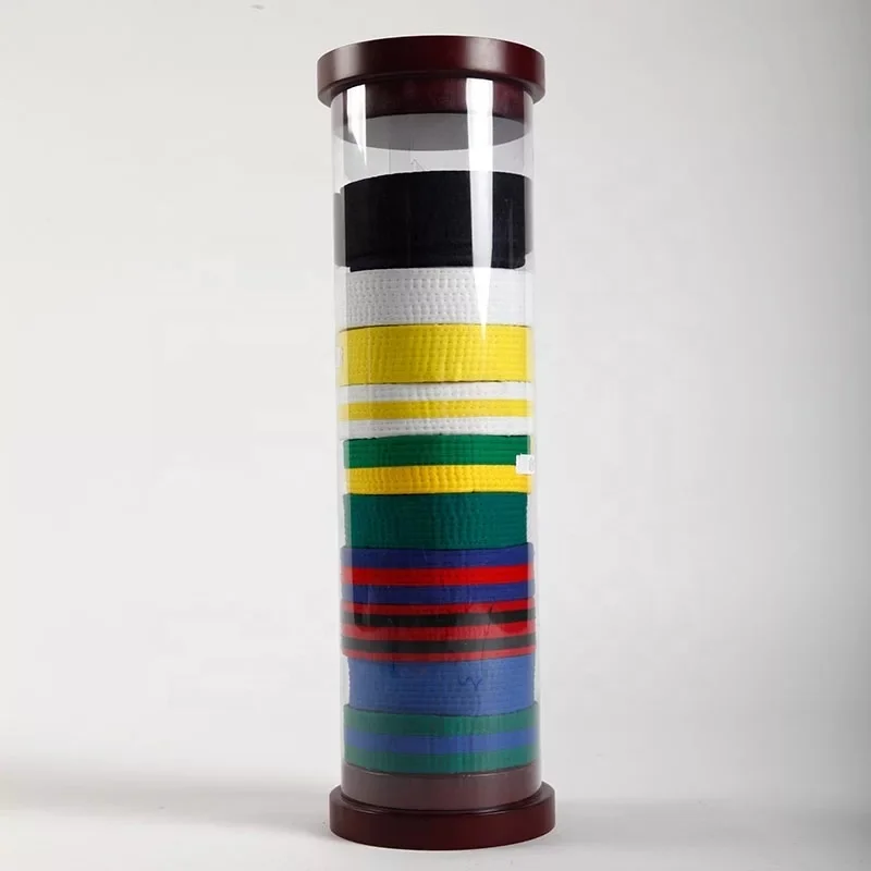 
2020 wholesale cylinder martial arts taekwondo karate judo belt display for gym training 