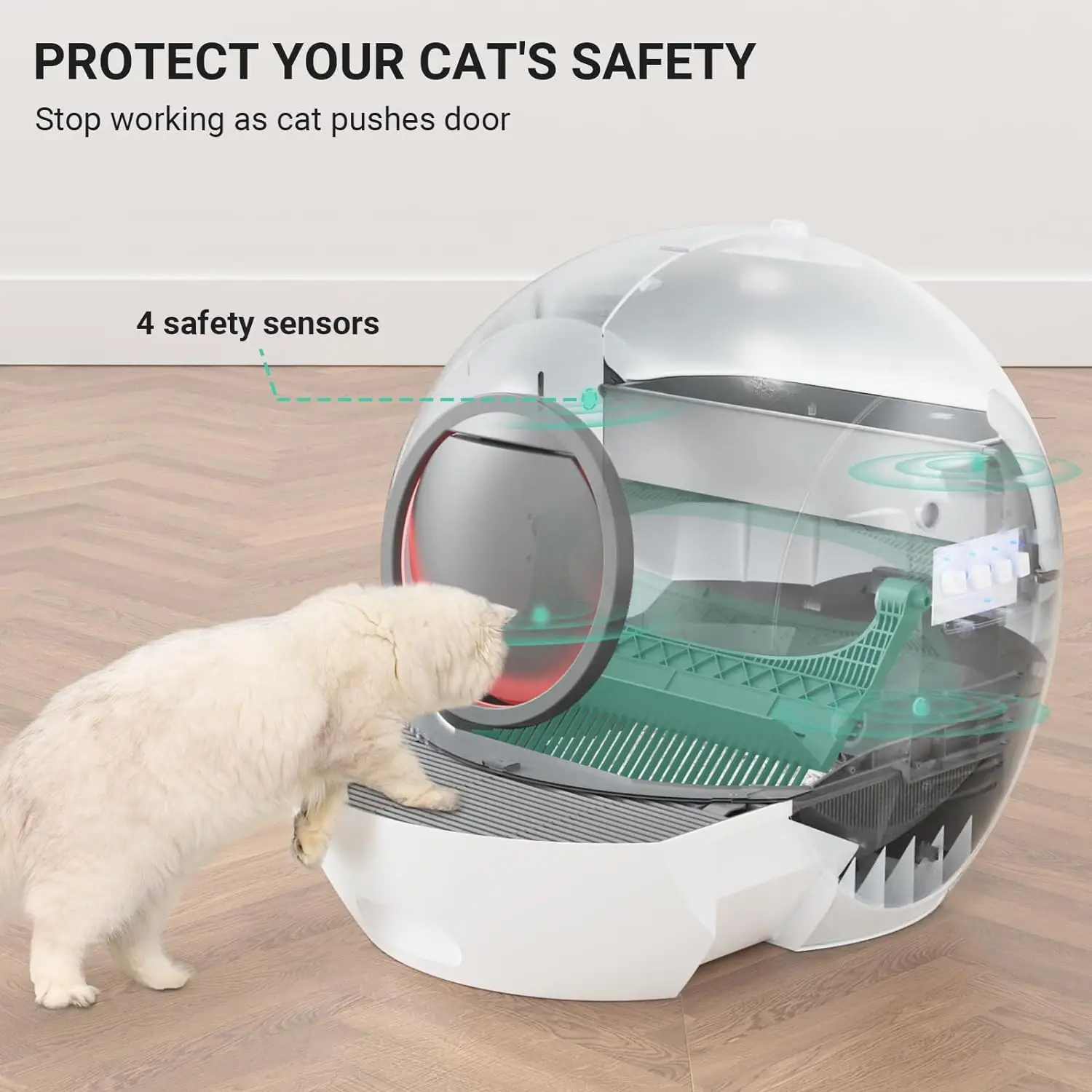 Extra Large Smart Litter Box APP Control Self-Cleaning Cat Litter Box Automatic Cat Litter Box for Multi Cats