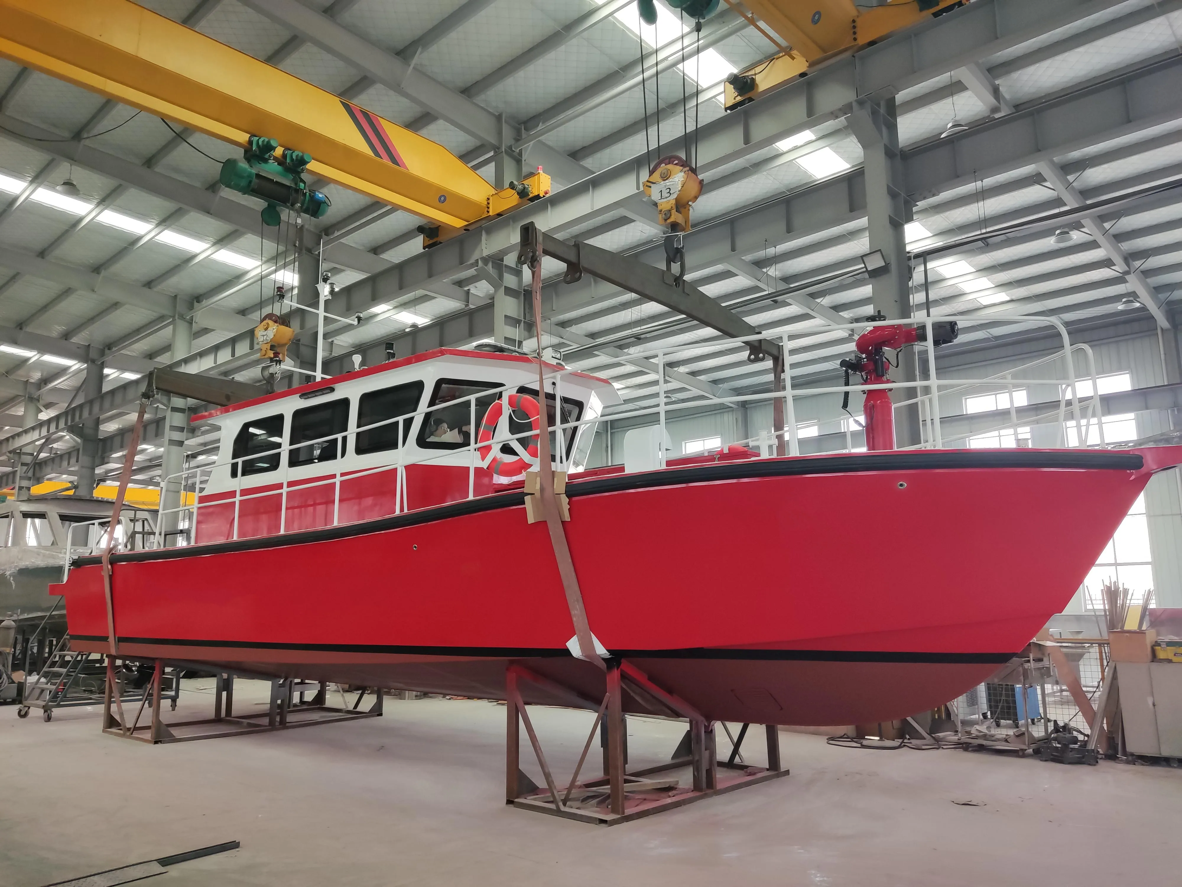 Long Aluminum Fire Fighting Rescue Work Boats with with Monitor Fire Pump