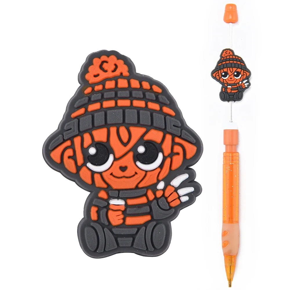 Custom Wholesale Diy Eco-friendly Soft Silicone Mario Beads Chew Character Silicone Focal Beads For Pens Making