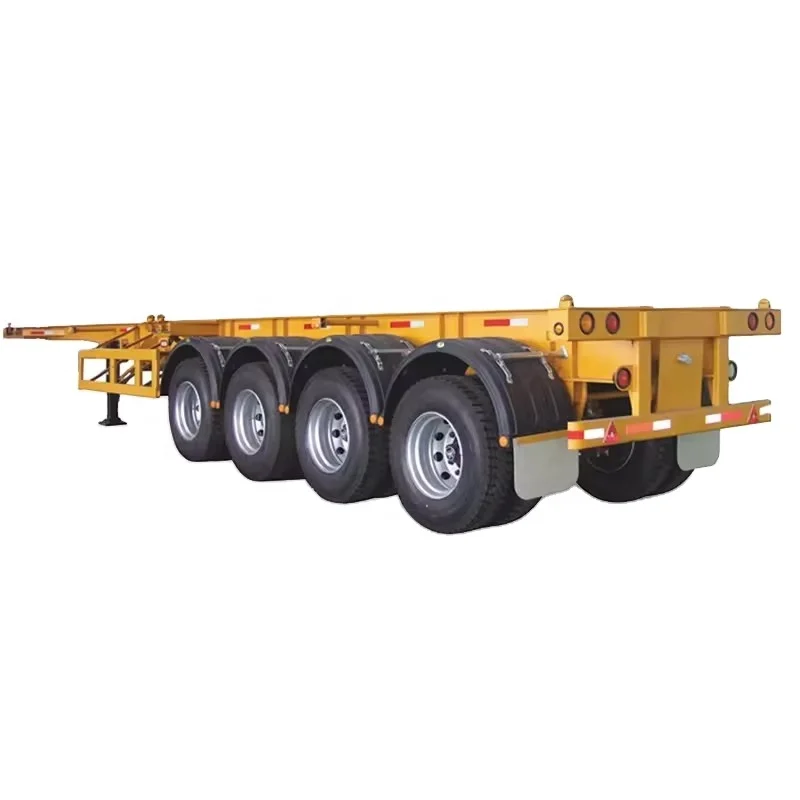 PANDA Skeleton Container Transporter Skeletal Semi Trailer with semi-trailer parts Steel Truck 40-50T for Sale 4 Axle 45ft