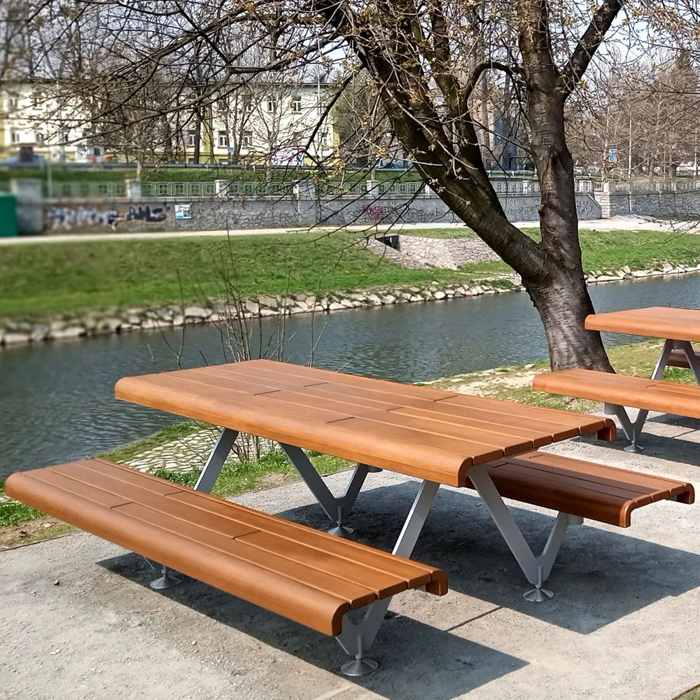 Table bench contemporary  integrated seats park bench for sale
