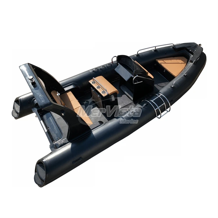 black 5.8m pvc tube fiberglass double hull rib580 inflatable boat for fishing