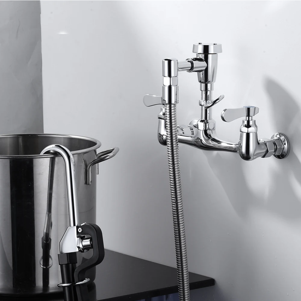 Hotel Restaurant School Commercial Kitchen Sink Faucet With Atmospheric Vacuum Breaker Spray Valve Kettle Filling Faucet