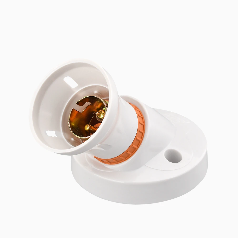 white bakelite angled lampholder Edison bayonet lamp holder