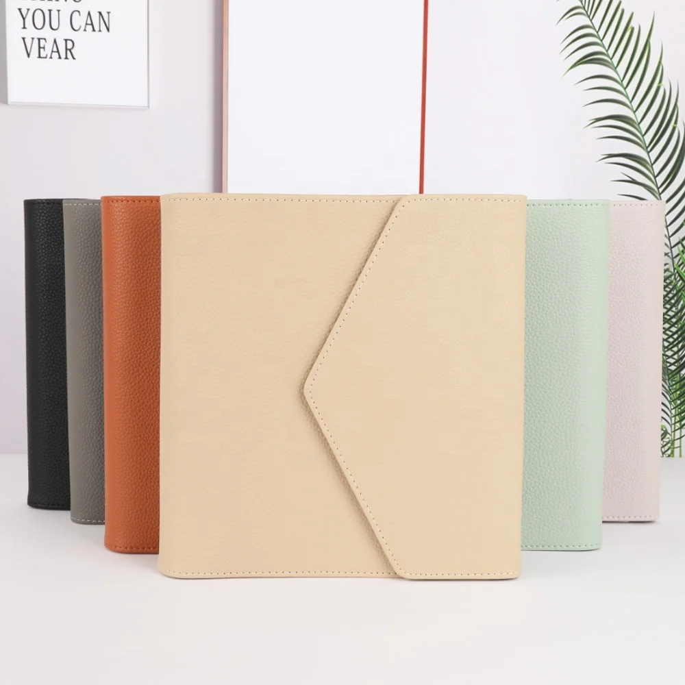 Etsy FB TK Best Litchi Leather 6 Colored A5 Weekly Planner Ring Agenda Cover as Budget Binder for Money / Life Organization