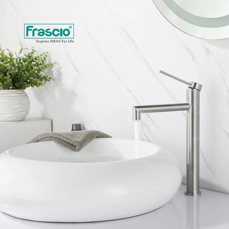 Frascio Hot Selling Bathroom Sink Faucet Round Stainless Steel 304 European Faucet China Wholesalers Basin Mixer Taps
