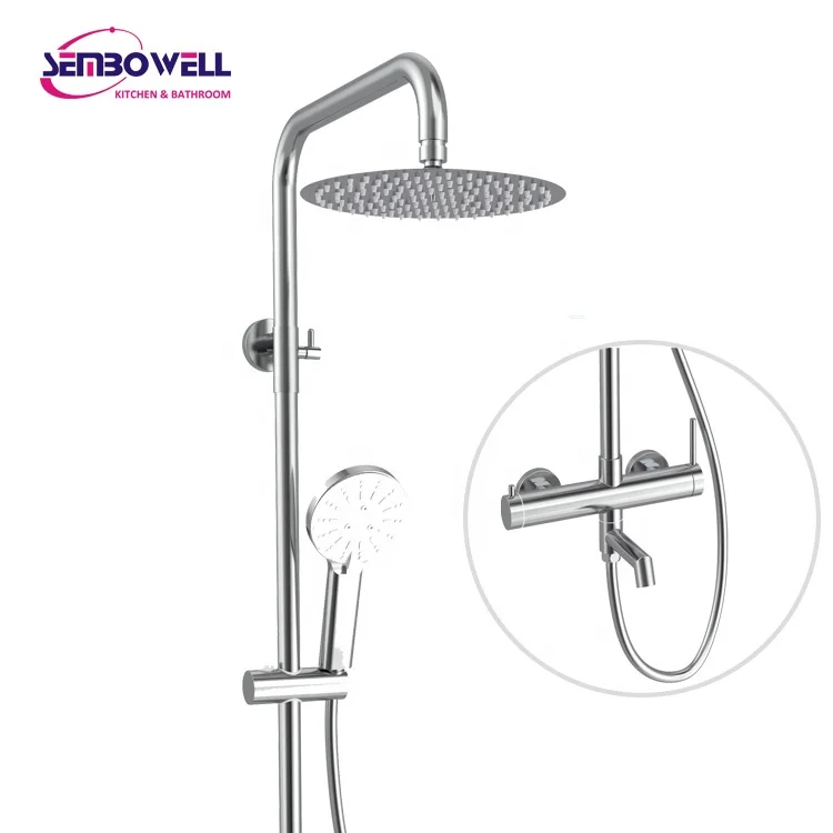 Shower Column Mixer with Spout Bathroom Shower Set Bathroom Faucet Brauseset 3 Function Shower System