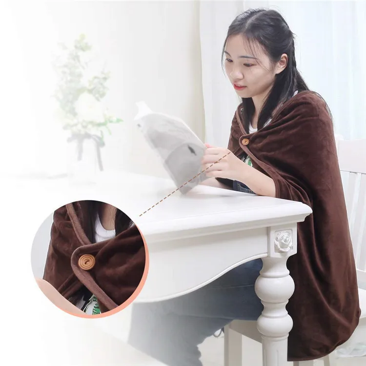 Custom Autumn Winter Super Soft Comfortable Luxurious Heating Plush Blankets Throw Size LCD Controller Electric Heated Blank