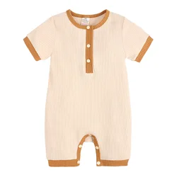 2022 boho designer cotton 0-6 girl knit romper wholesale newborn blank baby clothes custom baby clothing