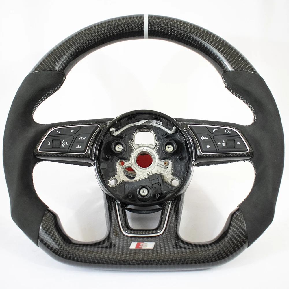 
AUDI B9 A3/S3/RS3/A4/S4/A5/S5/RS5 Alcantara Carbon Fiber Interior Steering Wheel With Paddle Shifters 