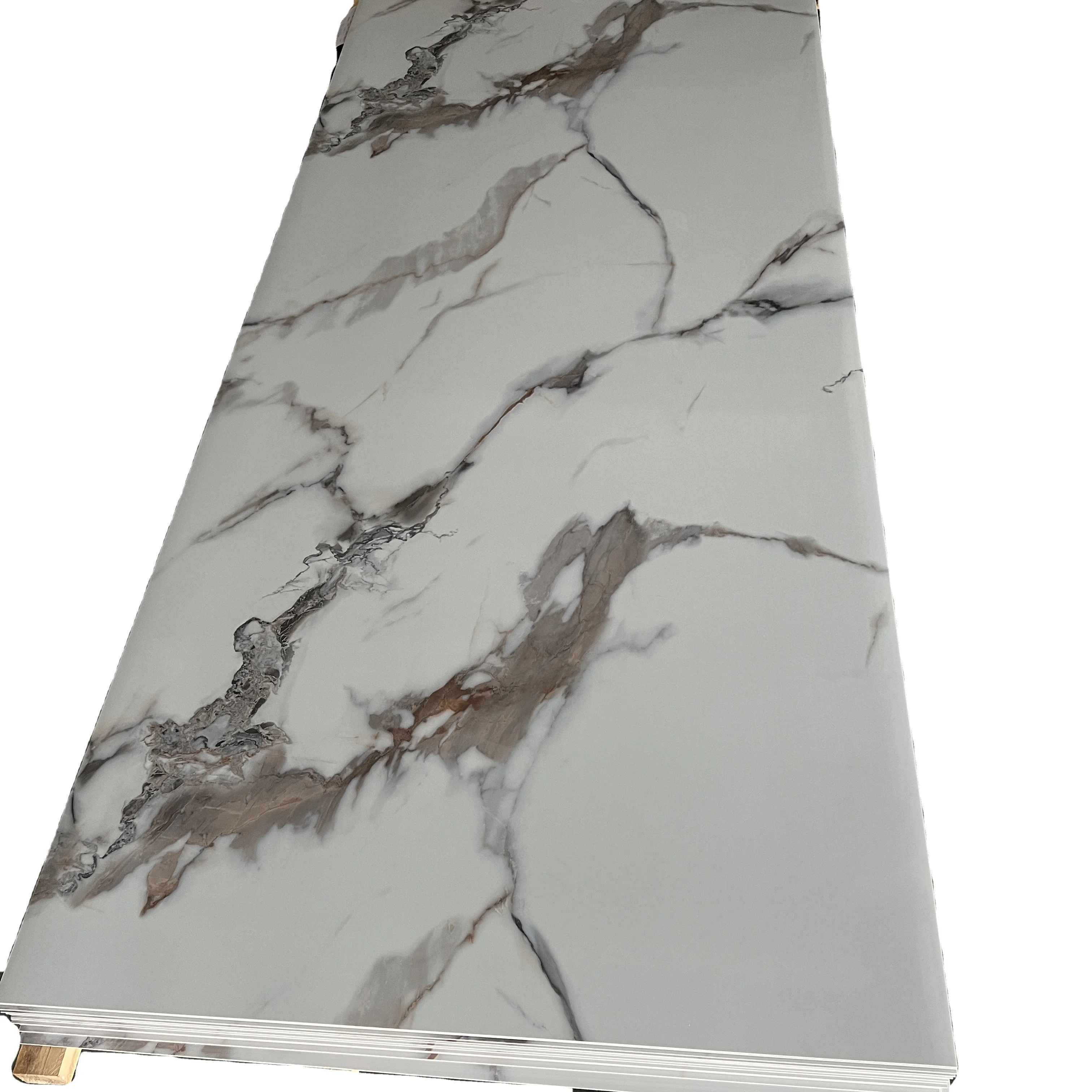 SPC UV Wall Panel 1220*2440mm PVC Rigid Marble Sheet Board Hotel House Decoration UV Protected PVC Marble Sheet Board Interior