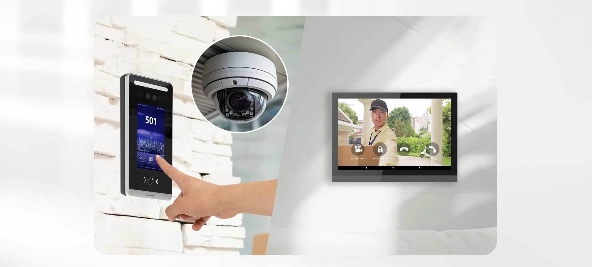 4.3 Inch Face Recognition Villa Apartment RFID Intercom Video Door Phone