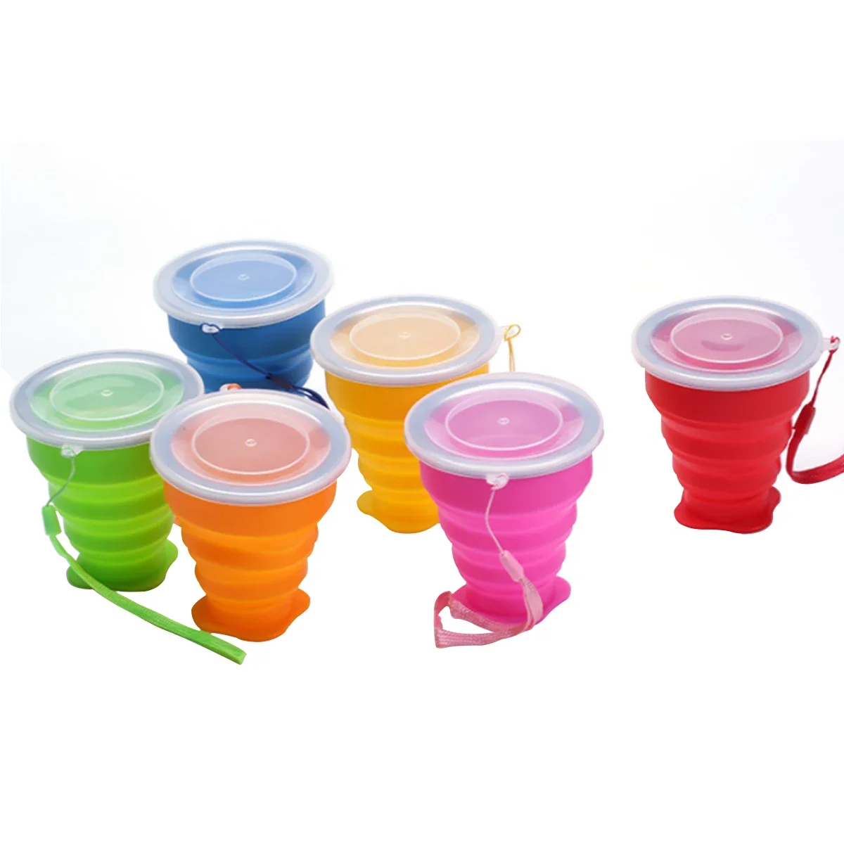 200 Ml Folding Portable Silicone Reusable Coffee Cup Creative Travel Portable Folding Drinking Cup With Cover