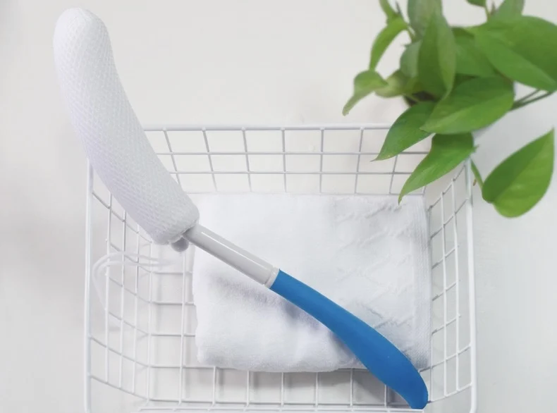 Bath Brush Long Handle Anti-Slip Curved Handle Bath Scrubber Soft Nylon Mesh Back Brush Bath Body Brush supplies