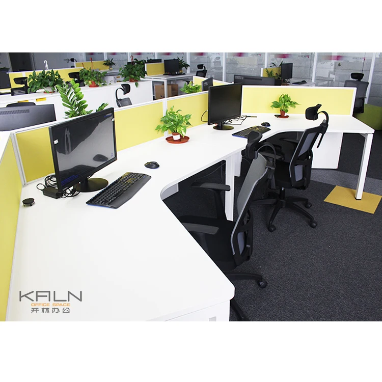 Hot sell customized made products 120 degree office workstation aluminium partition open office desk with metal adjustable legs