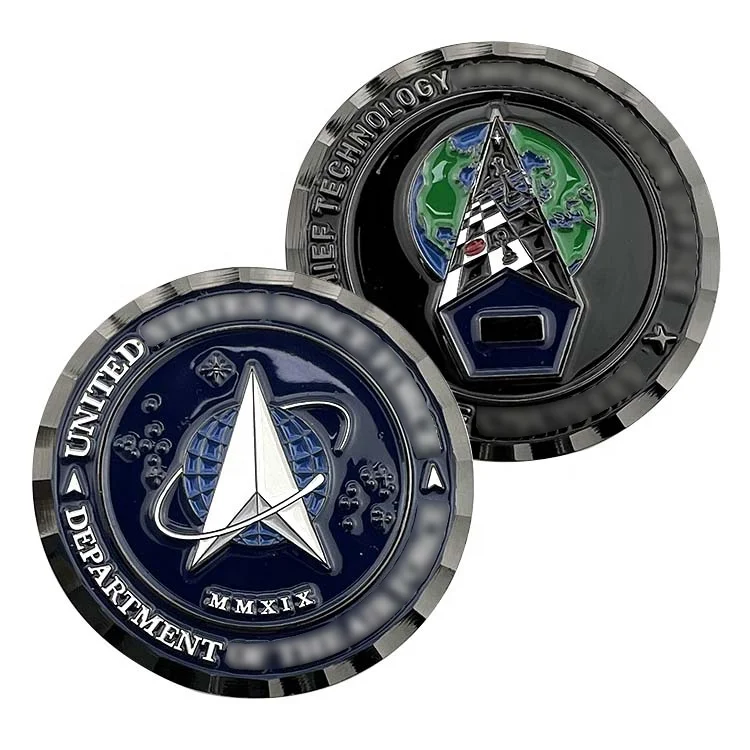 Chile Custom zinc alloy metal engraved logo gold enamel challenge coins