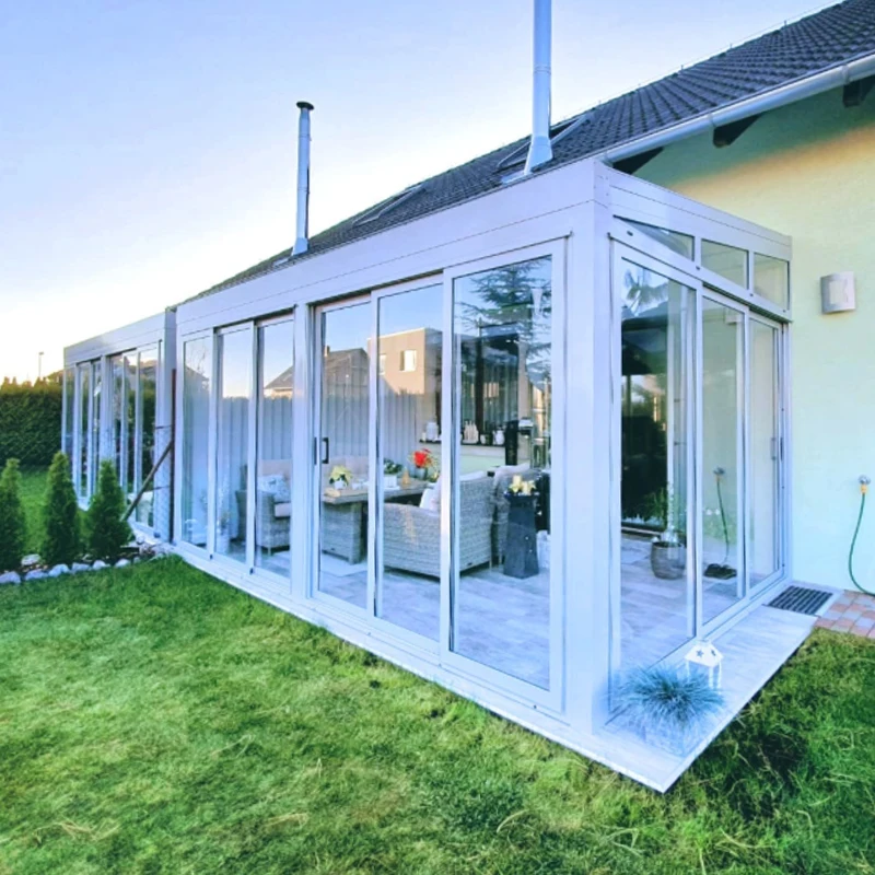 High Quality Lluminum Frame Prefabrication Solarium Warm Winter Sunroom Glass House