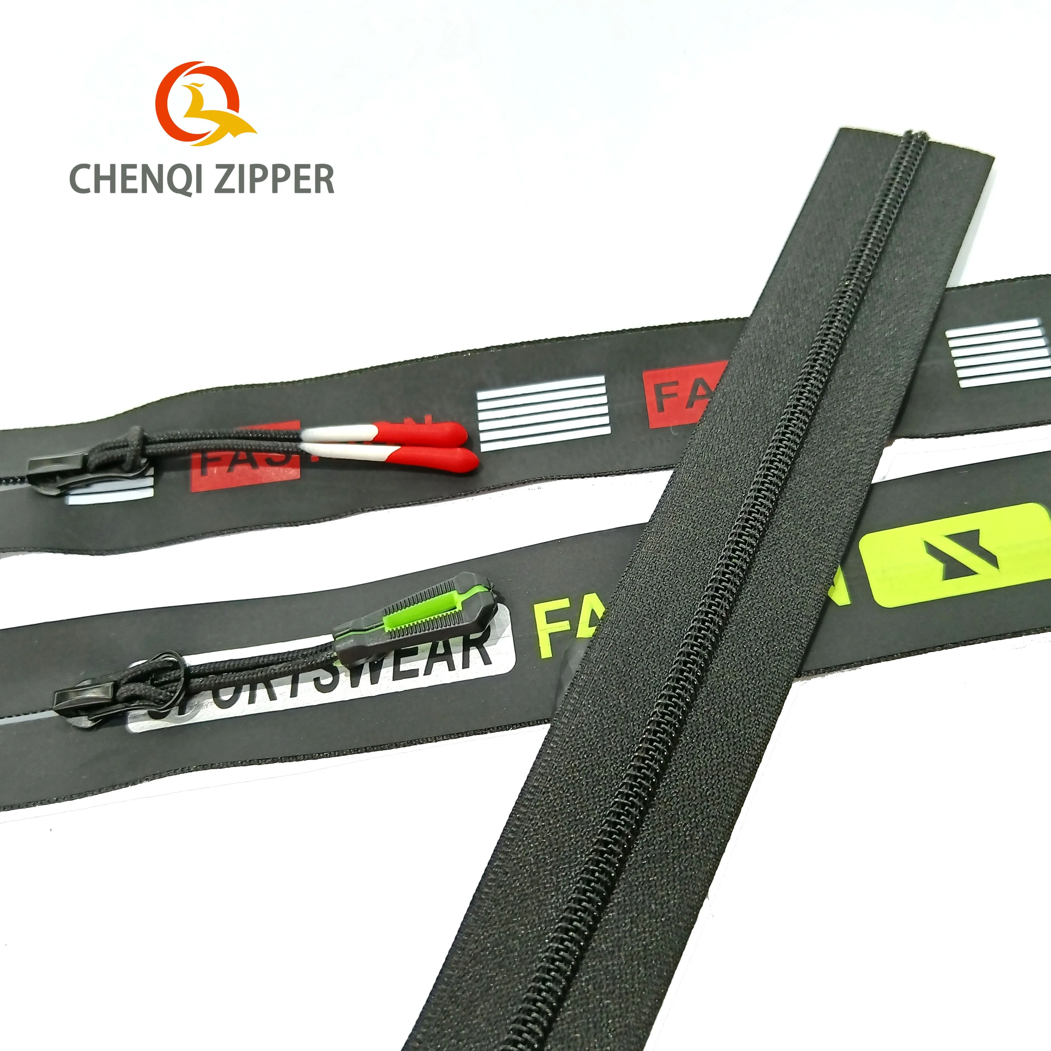 Tape Zippers 3# 5# 7# Garment Garment Custom Image Word Printing Sewing Waterproof Nylon PU Plastic Fast Delivery Clothes Zip