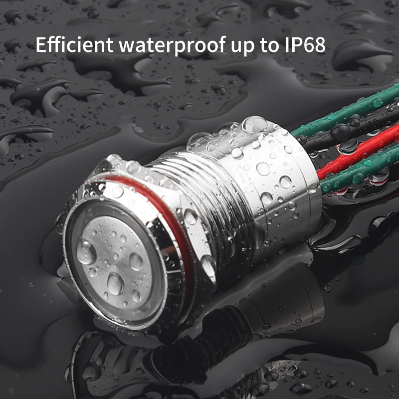 WD 16mm Metal Push button switch, 20A high current switch, overall waterproof grade IP68,  PUSH SMITCH LED LIGHT SWITCH