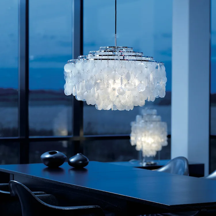 Modern Minimalist Natural Seashell Chandelier French Living Room Lustre  Dining Room Bedroom Light Creative Design Pendant Light