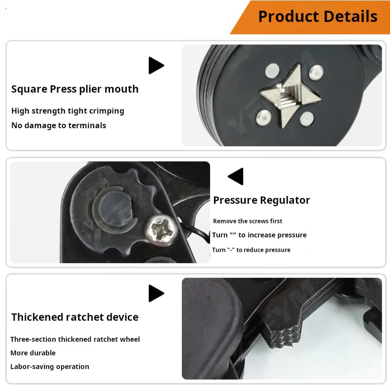 Tubular/pin terminal crimping pliers HSC8-6-4 manual crimping pliers tool plus 1200 electrician set