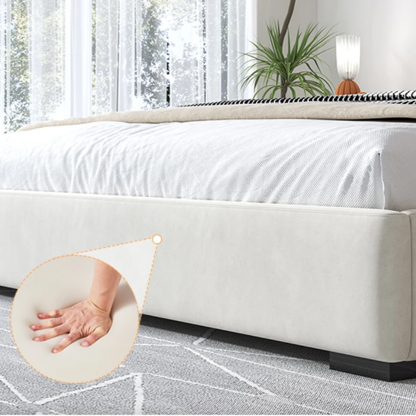 Wooden Bed Frame Modern Smart Master Furniture King Size Beds Platform Fabric Wholesale Cheap Luxury Luxurious Leather Pine