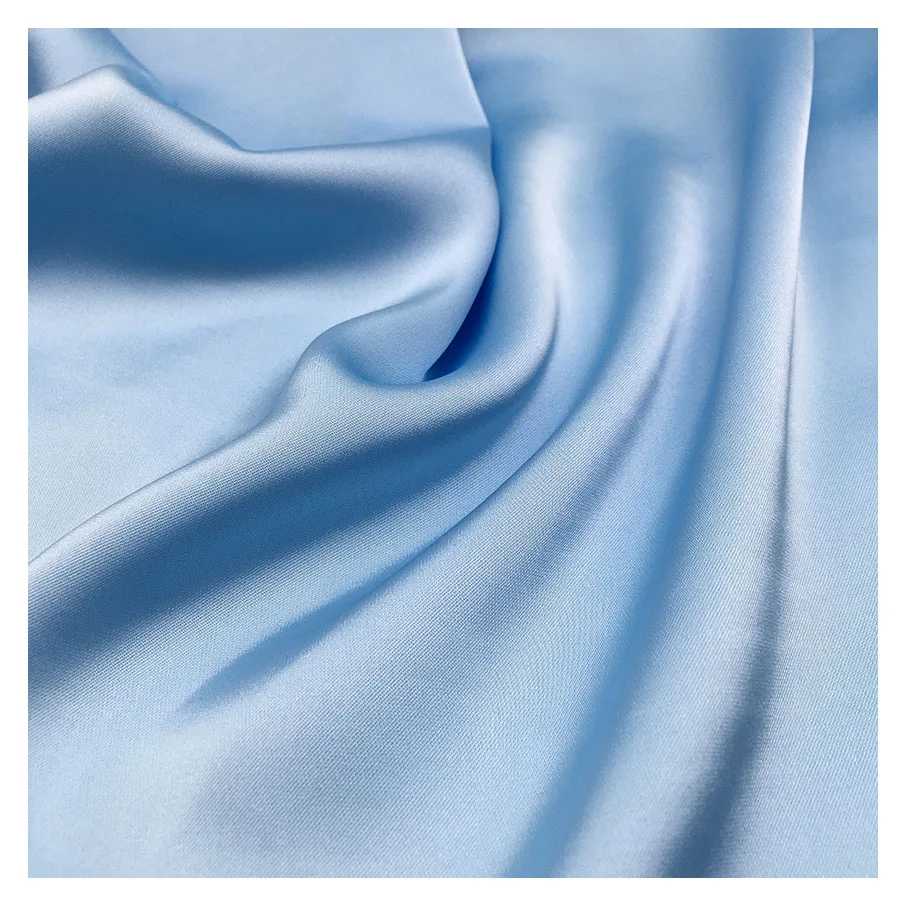 colors available soft smooth 100% polyester shiny twill silk satin fabric for women dress