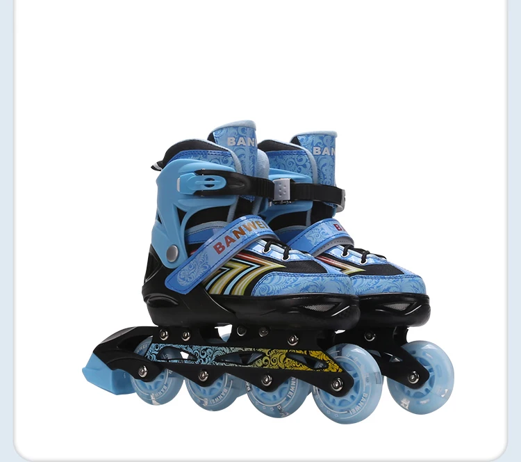 Professional Factory Cheap Price Adjustable Flashing Safe Rollers Skate Shoe Multifunctional Kids Adults 4 Wheel Inline Skates