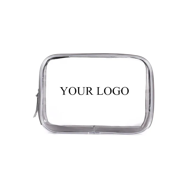Sandro Fashion Custom Clear PVC Custom Makeup Bag Transparent Small Zipper Cosmetic Bag with Logo