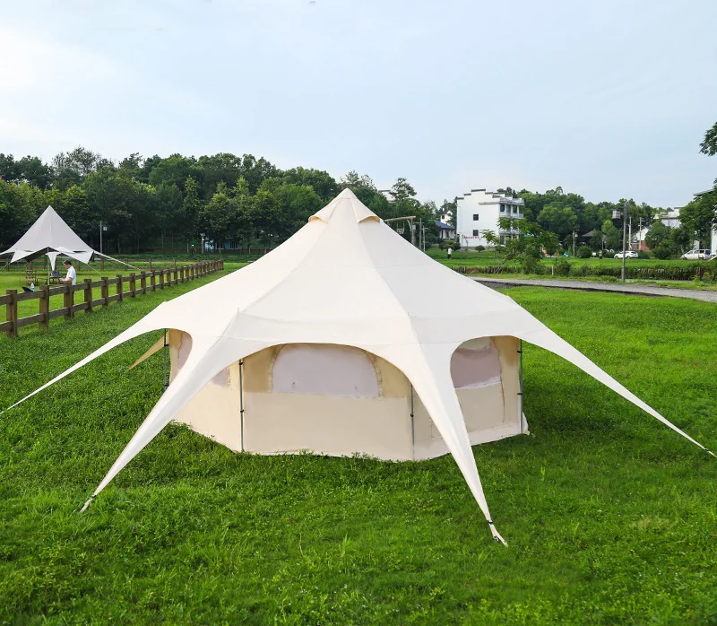 Luxury Mould-proof Waterproof 285gsm Cotton Canvas Bell Family Tent for Glamping