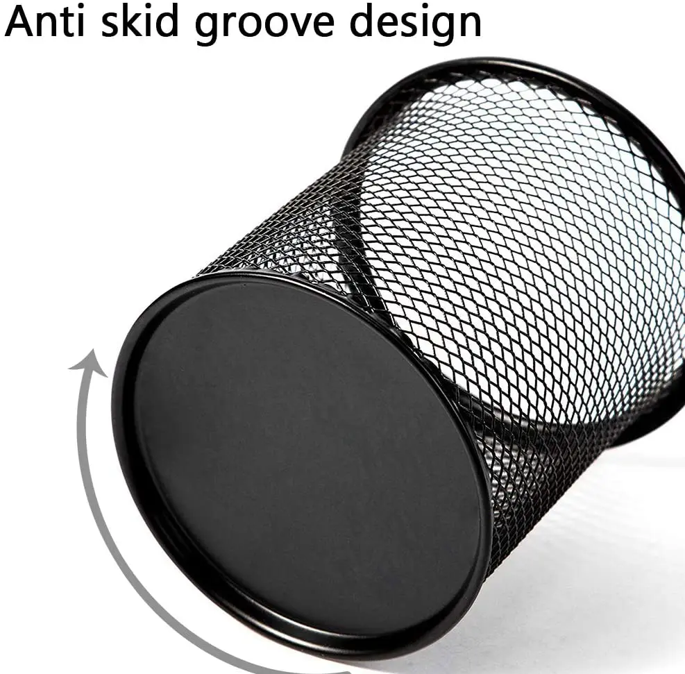 4 Packs Metal Pen Cup Desk Pen Organizer Case Wire Mesh Pencil Holder