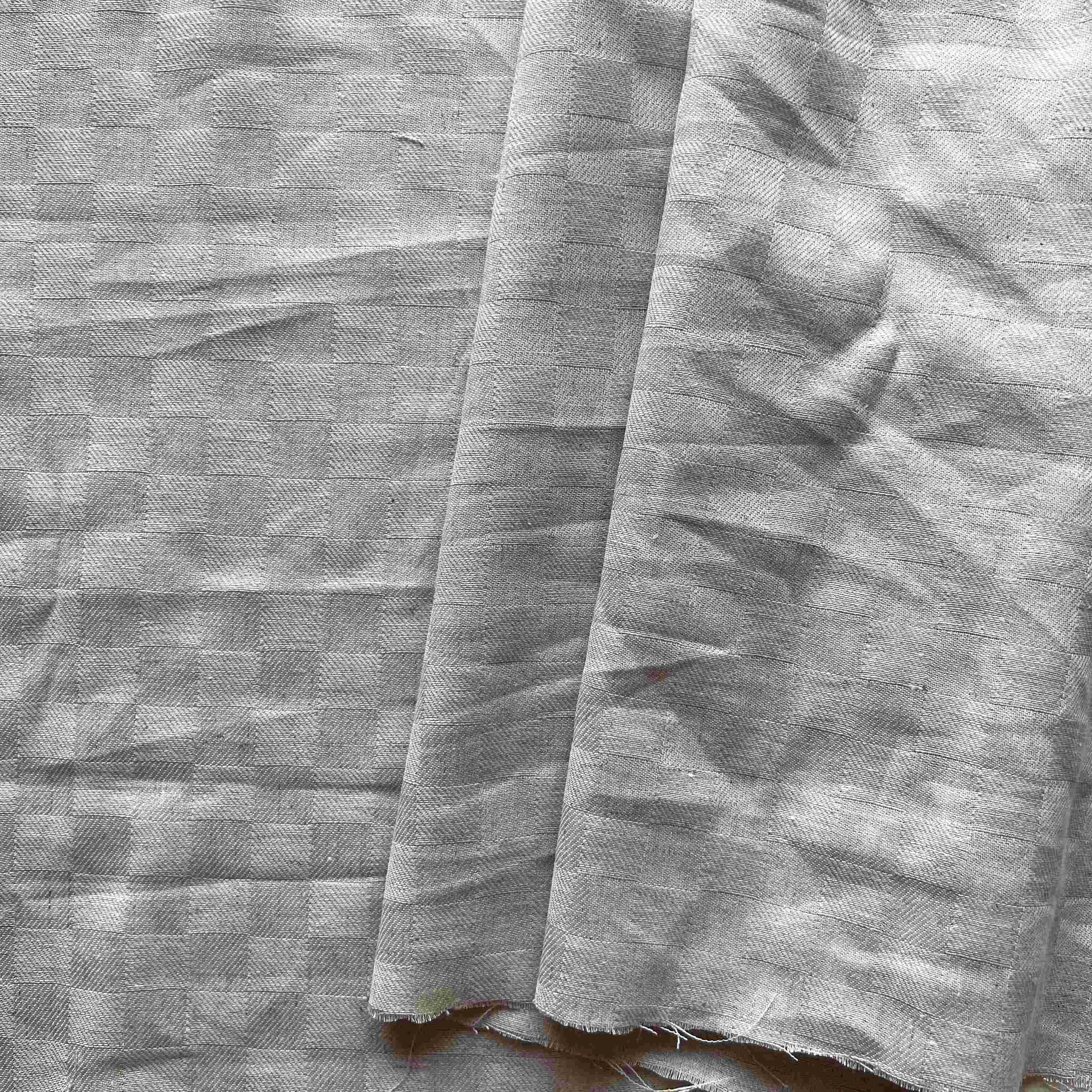 OEM yarn dyed wholesale price italy tissu en lin checkered twill bedding cotton linen blend fabric for clothing